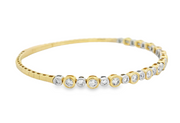 14K Two-Tone Diamond Bangle Bracelet - 1.42ctw