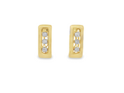 14K Yellow Gold Rectangular Hoop Earrings