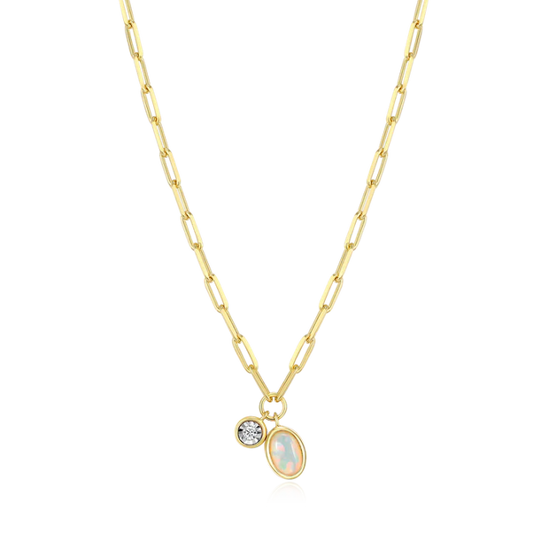 Monte Luna Yellow October Birthstone Pendant Necklace