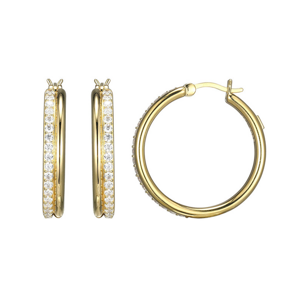 Elle Yellow Hoop Earrings with CZ Accents