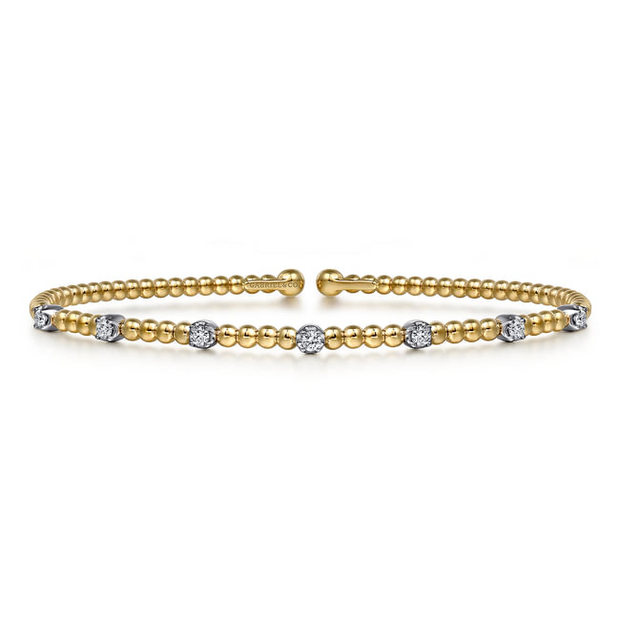 Gabriel & Co. Diamond Station Bangle with Push Lock Closure