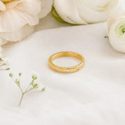 14K Yellow Gold Elegant Spaced Diamond Wedding Band