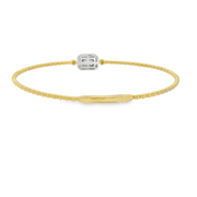 14K Yellow Gold Flexible Bangle with Ruby and Diamond Accent