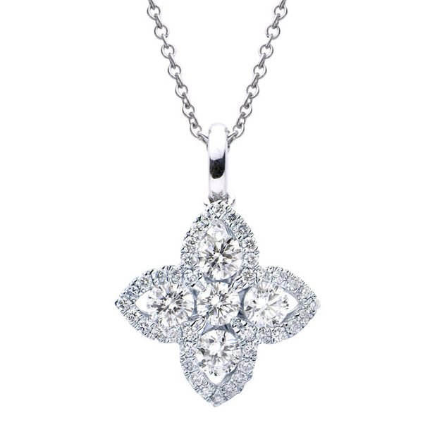 White Gold Diamond Pendant Necklace