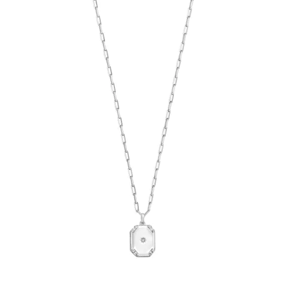 Silver Locket Pendant Necklace