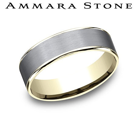 Ammara Stone Yellow Gold and Tantalum Band