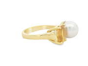 14K Pearl & Topaz Ring