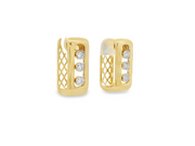 14K Yellow Gold Rectangular Hoop Earrings