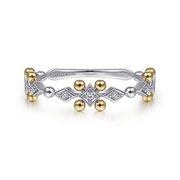 Gabriel & co. Yellow-White Stackable Ring