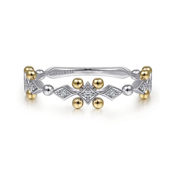 Gabriel & co. Yellow-White Stackable Ring