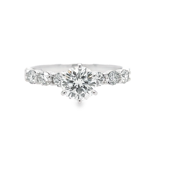 14K White Gold Diamond Engagement Ring - 1.30ctw