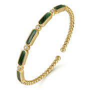 Gabriel & Co. Diamond and Malachite Bujukan Bangle