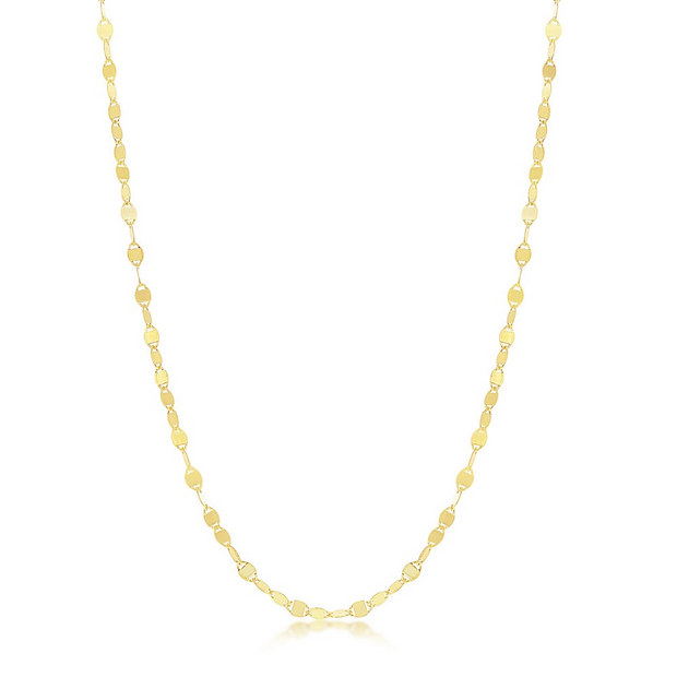 Sterling Silver with Yellow Gold Overlay Oval Flat Mirror Chain
