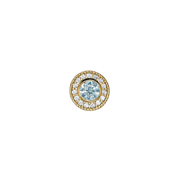 Gold Finish Micropave Birthstone Charm