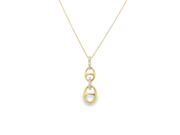 14K Yellow Gold Diamond Pendant