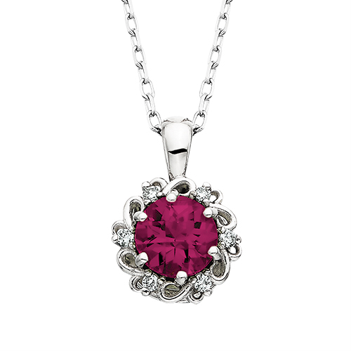 10 Karat Rhodolite Birthstone Pendant Necklace