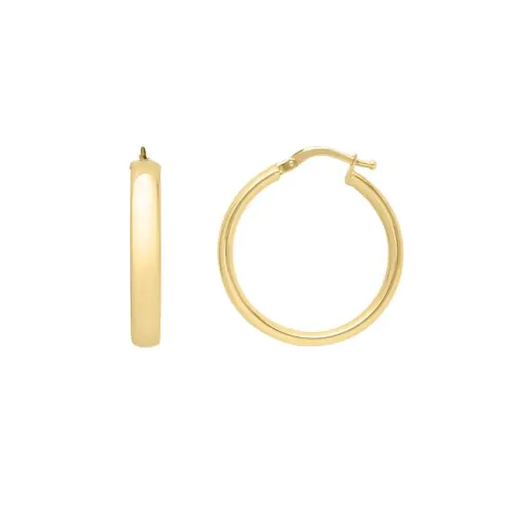 Yellow Gold Small Wedding Band Hoops