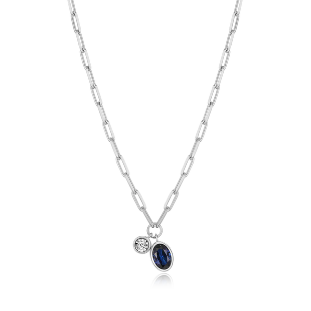 Monte Luna Silver September Birthstone Pendant Necklace