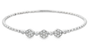 14K White Gold Flexible Diamond Bracelet - .52ctw