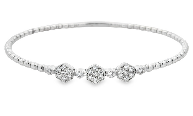 14K White Gold Flexible Diamond Bracelet - .52ctw