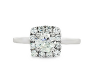 Engagement Ring with Cushion Halo