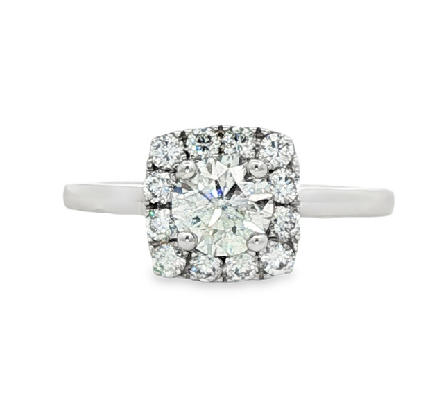 Engagement Ring with Cushion Halo