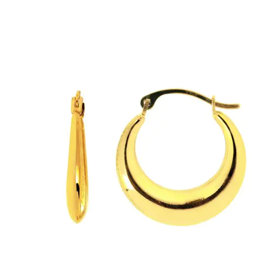 Yellow Gold Graduated Hoop Earring