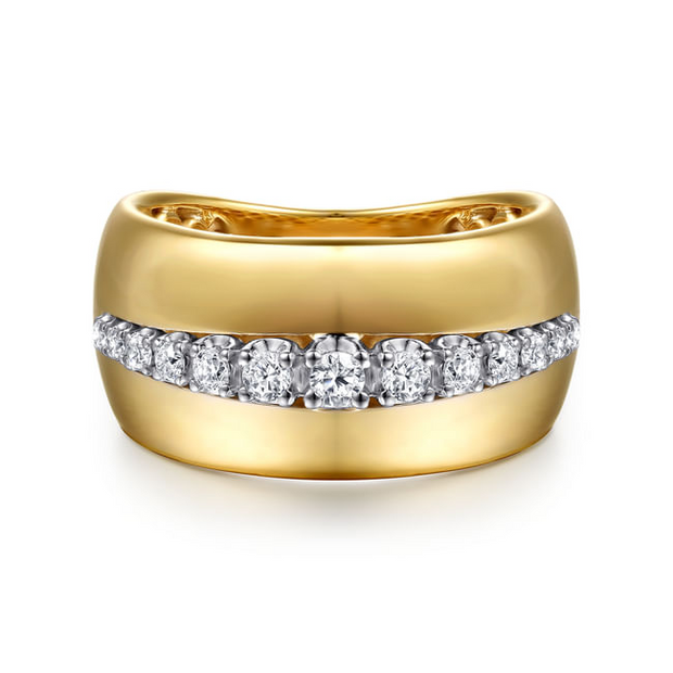 Gabriel & Co. Wide Diamond Band