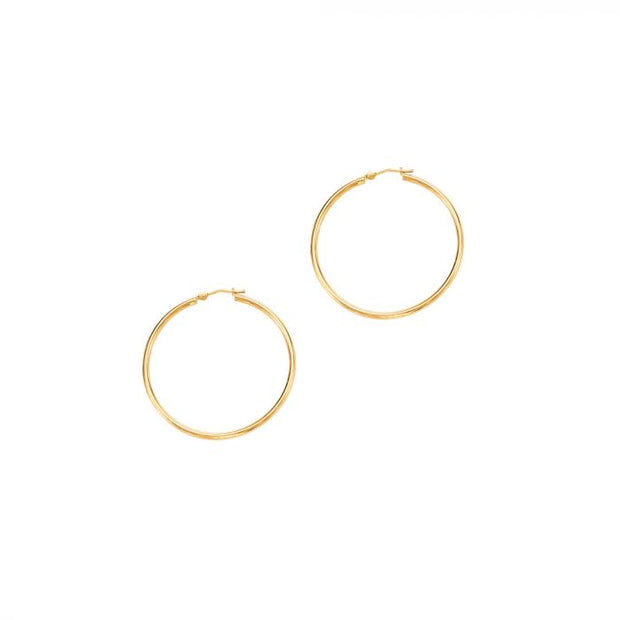 14K Yellow Gold 30 mm Hoop Earring