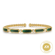 Gabriel & Co. Diamond and Malachite Bujukan Bangle