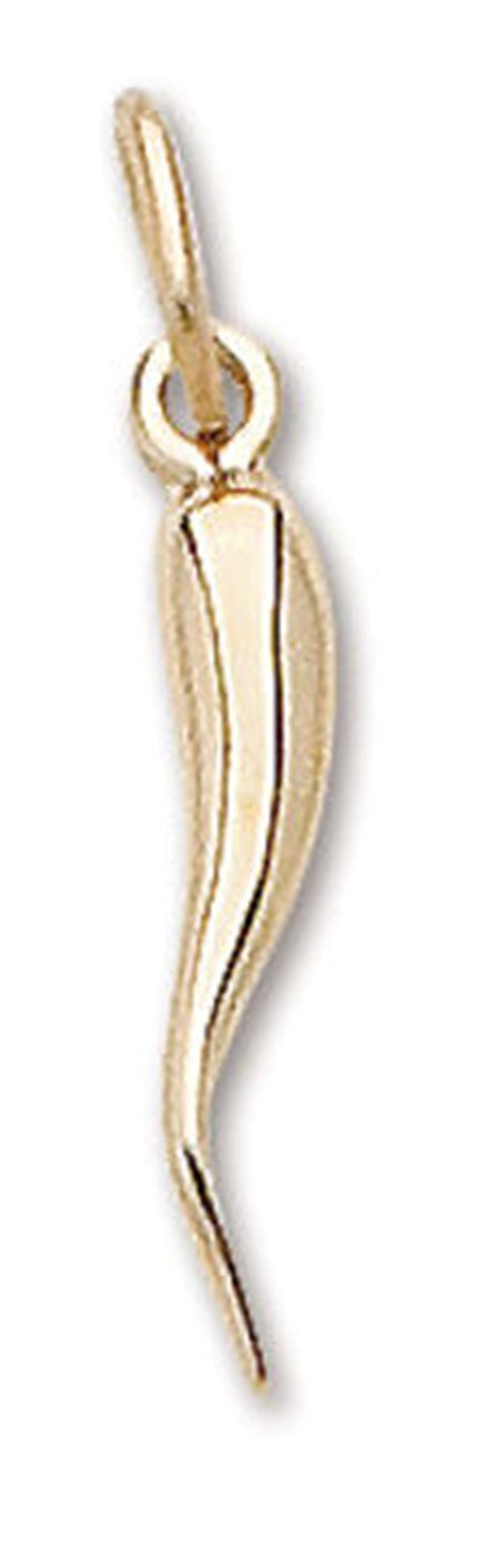 14K Yellow Gold Italian Horn Charm