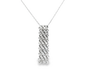 14K White Gold Flexible Diamond Lattice Pendant