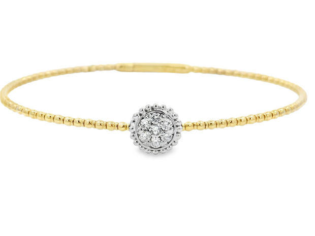 14K Two-Tone Flexible Diamond Bangle Bracelet