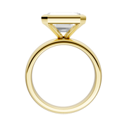 Yellow Gold East-West Lab Grown Emerald Diamond Engagement Ring
