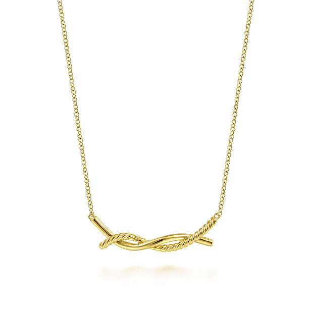 Gabriel & Co. Twisted Rope Bar Pendant Necklace