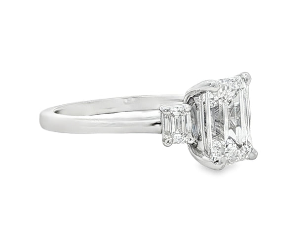 14K White Gold Engagement Ring - Lab & Natural
