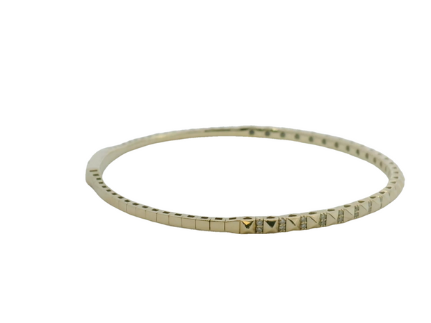 14K Yellow Gold Flexible Diamond Bracelet - .19ctw