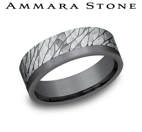 Ammara Stone Tantalum Band with White Gold