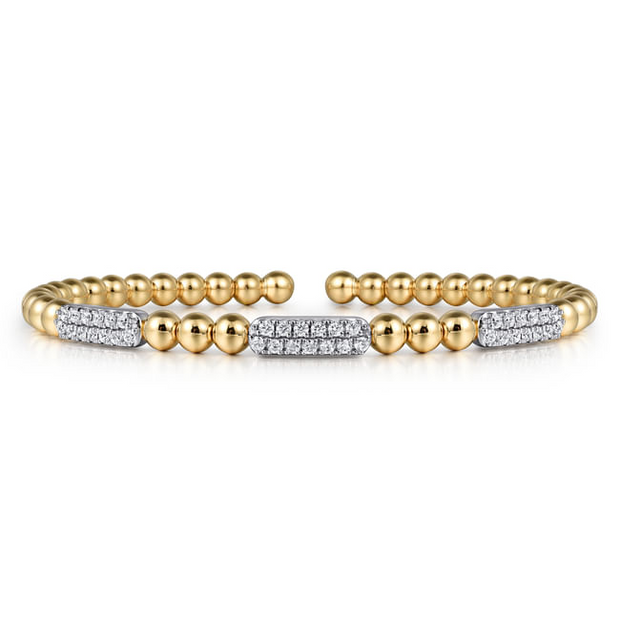 Gabriel & co. Bukukan Diamond Pave Station Bangle Bracelet