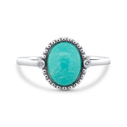 14K Yellow Gold Turquoise & Diamond Ring
