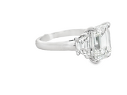 Lab grown Emerald Cut Engagement ring - 4.07ctw