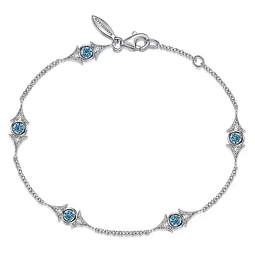 Gabriel & Co Silver Station Bracelet