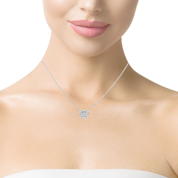 Platinum 2.04ct Heart Necklace - Natural