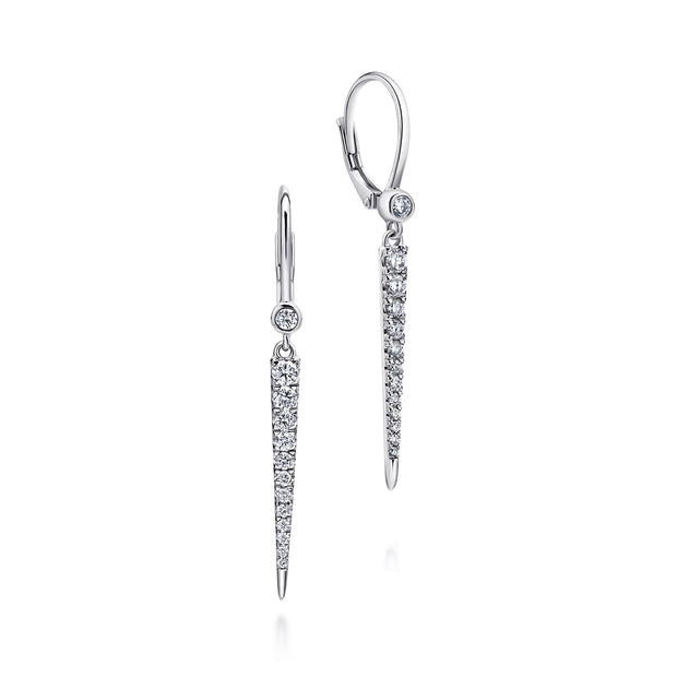 Gabriel & Co. White Gold Spike Diamond Dangle Earrings