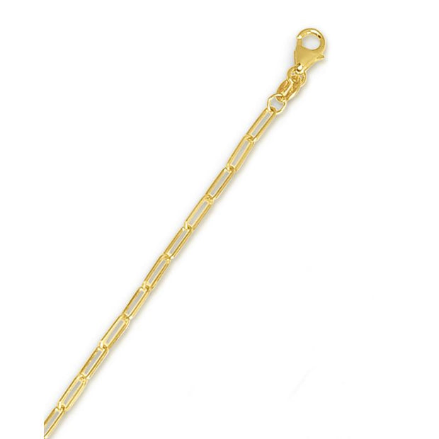 Yellow Gold Paperclip Chain-18 inches