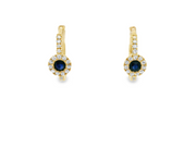 14K Sapphire & Diamond Huggie Earrings