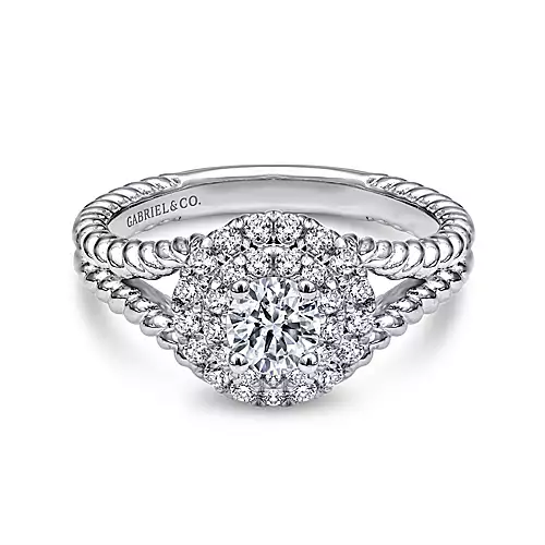 Gabriel & co. 14K Complete Double Halo Engagement Ring