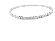 14K White Gold Flexible Diamond Bangle Bracelet