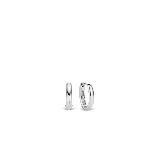 Ti Sento Silver  Oval Huggie Earrings