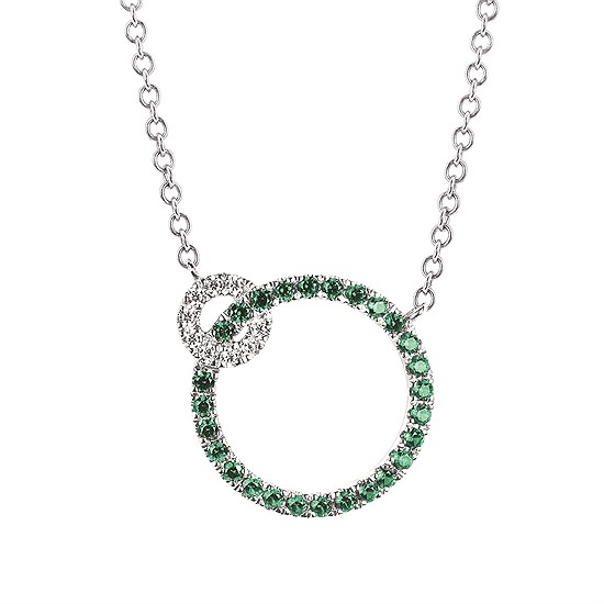 Emerald and Diamond Pendant Necklace